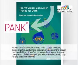 PANK, SAVVY AUNTIE, AND MELANIE NOTKIN NAMED IN EUROMONITOR INTERNATIONAL “TOP 10 GLOBAL CONSUMER TRENDS FOR 2016″ REPORT